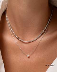 Lab Grown Diamond Tennis Necklaces Custom 14K Solid Gold Graduated Round Pave Set Classic Bridal <b>Choker</b> Luxury Jewelry Wholesale - Product Image 4
