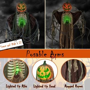 Zucca Fantasma Animatronica di Halloween 1,8 m con Luci, Movimento e Costole Luminose - Product Image 6