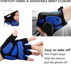 Guantes de Ciclismo sin Dedos, Guantes Deportivos Acolchados con Espuma Antichoque, Protección UV para Bicicletas y Pesca - Product Image 4