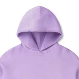 Sudadera con capucha unisex de corte cropped sin cordones, estilo casual, con logo personalizado, de felpa gruesa 100% algodón, para hombre, corte holgado. - Product Image 3