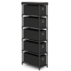 Cassettiera Moderna Minimalista a 5 Cassetti con Piano in Legno Industriale, Versatile come Tavolino/Comodino, Piano d'Appoggio Incluso - Product Image 2