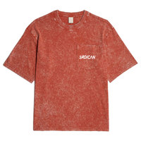 T-shirt en molleton délavé style streetwear pour homme, coupe classique, doux, 100 % coton, uni, écologique, respirant, séchage rapide, tendance