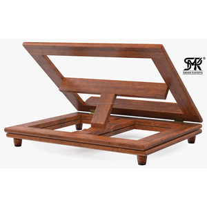 Compact Eco-Friendly Wooden Book Stand <b>Foldable</b> Adjustable Quran Rehal Reading Holder for Bible Cookbook <b>Desk</b> Study Home Use - Product Image 5