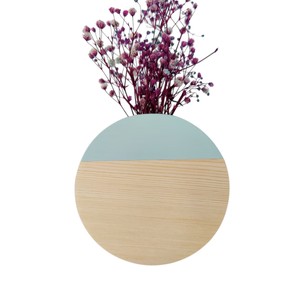 Handcrafted Wooden Wall Planter Custom Logo Geometric Painted Wood Hanging Flower <b>Pot</b> PE Coated Eco-Friendly Carton Packaging - Product Image 1