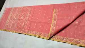 Exclusive Deshi Dhakai <b>Jamdani</b> Orange Sharee Export Quality for Women <b>JAMDANI</b> FABRIC Blue RED GREEN Golden From Bangladesh - Product Image 4