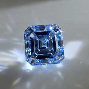 Émeraude carrée de 1,5 carat, taille émeraude, bleu vif fantaisie, VS2, cultivée en laboratoire, certifiée IGI, vente en gros directe d'usine - Product Image 1