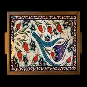 Plateau en bois imprimé personnalisé pour marque privée, idéal pour la décoration professionnelle et la vente en gros, parfait comme plateau de service. - Product Image 1