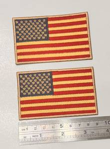 Custom 3D American Flag Embroidered Canvas <b>Iron</b>-<b>On</b> Woven <b>Fabric</b> Decorative Vintage Patches Circle/Square Shape - Product Image 2