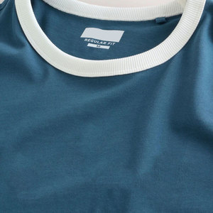 Camiseta Casual Ringer de Algodón Transpirable para Actividades Diarias y Ajuste Relajado - Product Image 6