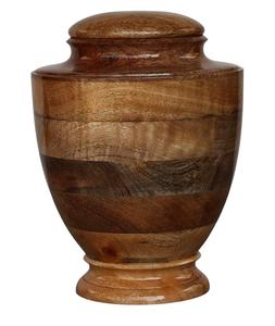 Urna de madera estilo vintage, recipiente de madera simétrico, liso y pulido, urna conmemorativa de 10.75 pulgadas, urna de cremación de madera de 7.75 pulgadas de diámetro. - Product Image 1