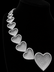 <b>Shiny</b> Custom Heart Shaped Moissanite Diamond Pave Setting <b>Top</b> Rated Luxury Fashion Design Attractive Custom Hip Hop Chain - Product Image 2