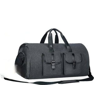 Sac de voyage en cuir unisexe de haute qualité, personnalisable, grande capacité, compartiment à chaussures, avec logo personnalisé et espace de rangement personnalisé - Product Image 1