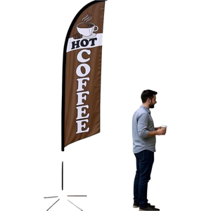 Drapeau plume décoratif AURAMEN AURAWHITE en polyester et aluminium, impression numérique double face, durable, pour publicité extérieure - Product Image 6