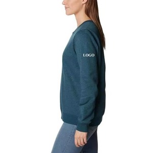 Sudadera de Mujer de Color Sólido a Precio Económico, Cuello Redondo, Holgada, Informal para Invierno y Otoño, 100% Algodón Transpirable, OEM - Product Image 4