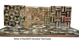 Luxury Mother Pearl Mosaic Coaster Set Handmade Shell Inlay Bohemian Design Lightweight Decorative Table Coasters Premium <b>Decor</b> - Product Image 5