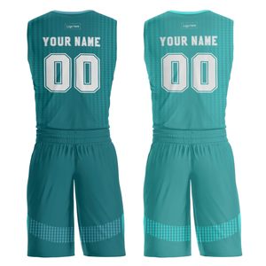 ชุดบาสเก็ตบอล Teamname แบบซับลิเมชั่น ระบายเหงื่อได้ดี ผ้าตาข่าย เสื้อและกางเกงขาสั้น ชุดเซ็ตสำหรับผู้ใหญ่ แบบยูนิเซ็กซ์ คอวี แขนกุด ผ้าโพลีเอสเตอร์ 360gsm - Product Image 2