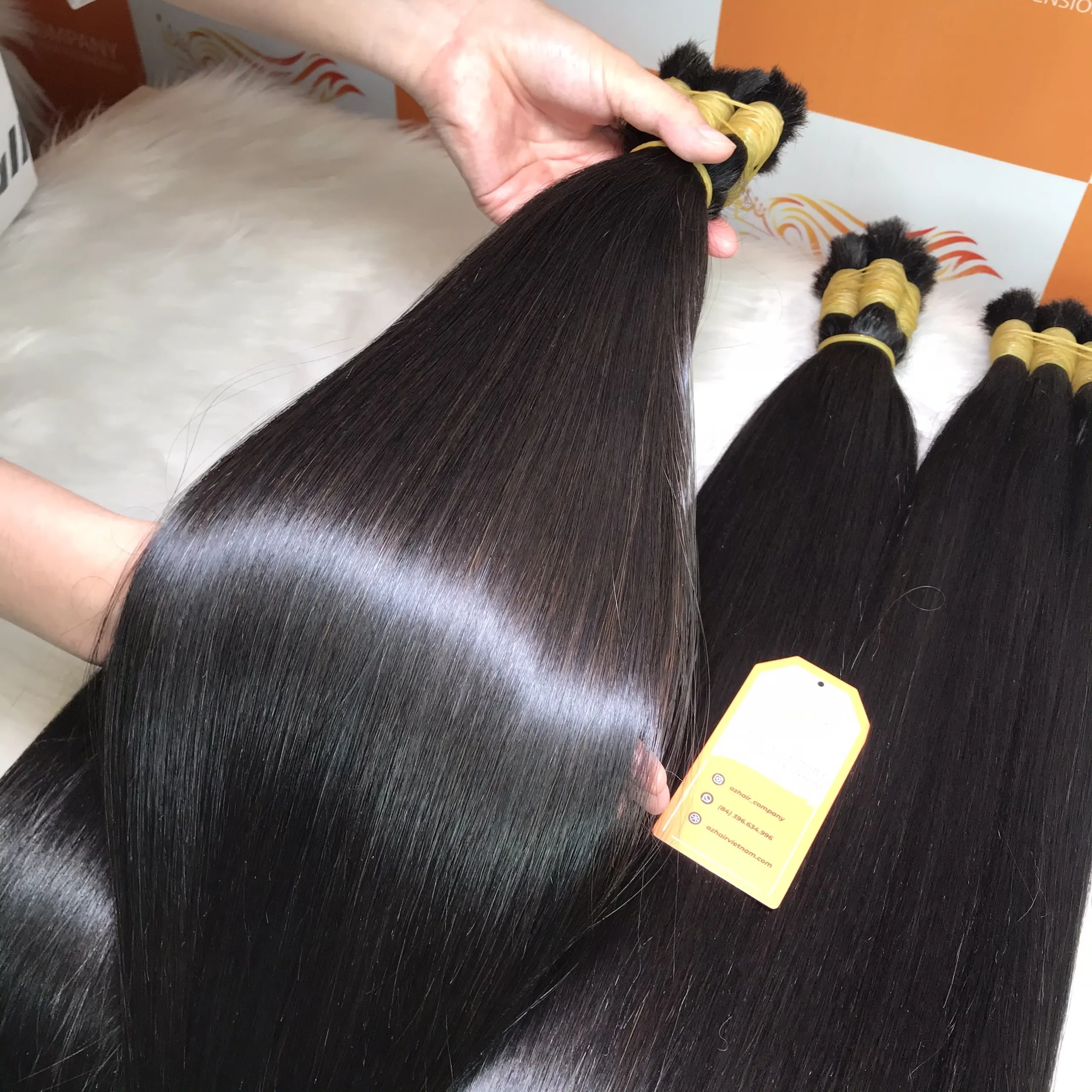 Extensiones de cabello a granel de lujo Cabello humano vietnamita Precio al por mayor 100g/Longitud del paquete de 8 a 34 pulgadas