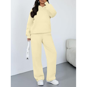 Ensemble de détente élégant pour femmes, sweat-shirt confortable et pantalon de survêtement à jambes larges - Product Image 6