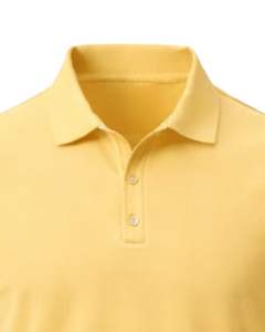 เสื้อโปโลผู้ชายสีเหลืองอ่อนแบบกำหนดเอง ผ้าฝ้าย ทรงคลาสสิก แขนสั้น สวมใส่สบายในฤดูร้อน รับทำโลโก้ตามสั่ง ผู้ผลิต OEM ขายส่ง - Product Image 5