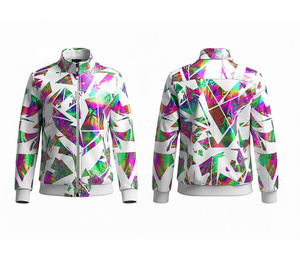 Veste bomber sublimée à fermeture éclair intégrale, vêtements de course et de fitness, chaude, respirante, séchage rapide |   Tailles Hommes Femmes Jeunes - Product Image 2