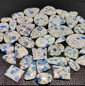 Jaspe K2 naturel, cabochon, pierre précieuse brute, poli, formes ovales et variées, pour la fabrication de bijoux, Jaspe à taches bleues, prix d'usine, Jaspe K2 - Product Image 1