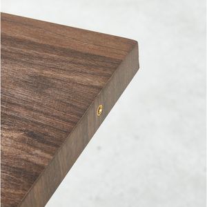 Tavolo da Pranzo/Ufficio/Caffè Estensibile con Gambe in Metallo e Piano in MDF, Colore Noce, 100/140/180x100x75cm - Product Image 6