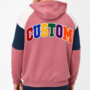 Sweat-shirts pour hommes OEM, design color block, coton molletonné multicolore, streetwear, broderie graphique, impression, fabricant en gros - Product Image 5