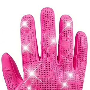 Guantes de Fútbol Americano Personalizados de Alta Calidad, Transpirables, con Pedrería, Color Rosa, para Hombre - Product Image 3