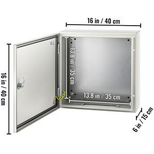 Armadio Elettrico in Acciaio NEMA 4X 16 X 16 X 6 Piedi IP67 Impermeabile e Antipolvere per Uso Esterno/Interno - Product Image 5