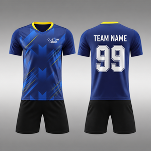 เสื้อฟุตบอลทีมฝึกซ้อม ราคาส่ง รับทำโลโก้ ชุดยูนิฟอร์มผู้ชายราคาถูก ผ้าโพลีเอสเตอร์ 100% ระบายอากาศได้ดี - Product Image 1