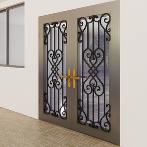 Puerta de Seguridad Moderna de Acero con Elegante Diseño de Hierro para Entrada de Casa de Lujo y Protección Exterior del Hogar Residencial - Product Image 2