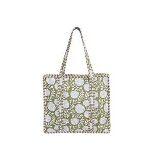 Bolso Tote de Algodón Acolchado Hecho a Mano, Resistente, con Estampado Floral en Blanco y Negro, Reversible, con Cremallera, para Verano y Otoño, para Compras - Product Image 2