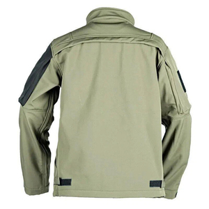 Wholesale Men's Tactical Softshell Jacket Windproof Waterproof Fleece Lined Multi Pocket Outdoor Hiking Utility <b>Coat</b> OEM - Product Image 4