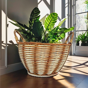 Cestas Redondas Sostenibles de Bambú y Raíz de Helecho, Decoración Multiusos para Frutas, Aperitivos y Flores. Ampliamente utilizado en hogares - Product Image 1