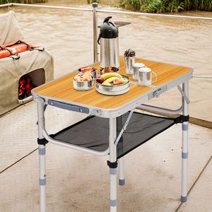 Tavolo Pieghevole da Esterno in Alluminio da 60 cm, Regolabile a 3 Altezze, Portatile e Leggero con Base a Cavalletto - Product Image 4