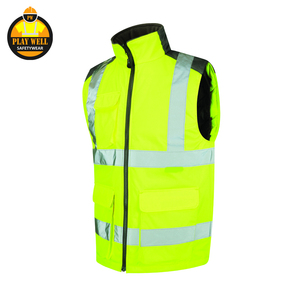 Vestes de travail d'hiver haute visibilité pour hommes, gilets chauds d'hiver sans manches, vêtements de travail, bodywarmer - Product Image 5