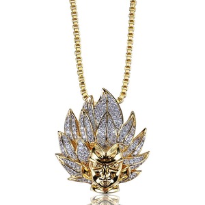 Collar de cadena para hombre con colgante Super Saiyan de personalidad exagerada, estilo hip-hop, para suéter - Product Image 2