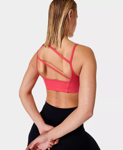 Top Corto Deportivo para Mujer, Cuello Redondo, Estampado, Sin Mangas, Ropa de Yoga, Ajuste Delgado - Product Image 2