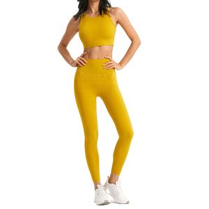 OEM Customize Design High Quality Crewneck High Waist Yoga Set For Women Custom Polyester Gym Clothing With <b>Adjustable</b> <b>Straps</b> - Product Image 1