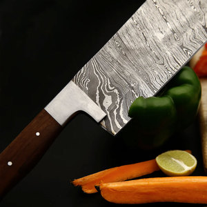 High End Damascus Steel Chef Knife Set with Leather Cover Premium <b>Kitchen</b> Knives for Home Cooking and Restaurant Use - Product Image 3