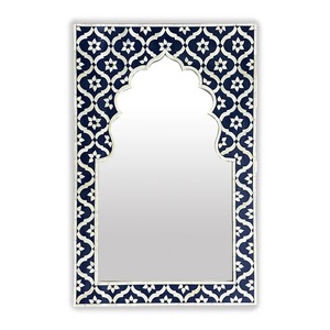 Modern Luxury Mother of Pearl Inlay Arabic Wall Mirror Frame Premium Decorative Accent for Stylish Home Interiors - Product Image 5
