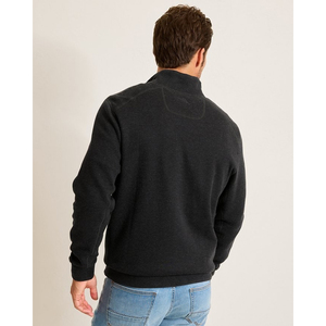 <b>Black</b> Oversized Half Zip Sweatshirt Polyester Cotton Men Europe Clothing Wholesale Streetwear - Product Image 2