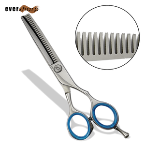 Ciseaux amincissants de coiffeur de 6 pouces poignée décalée de fantaisie lame en acier inoxydable poli miroir pointe pointue droitier japonais - Product Image 4