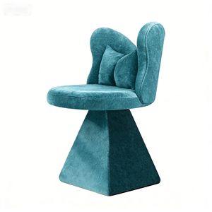 Sedia Girevole Butterfly Back per Trucco e Sala da Pranzo, con Sgabello in PU per Camera da Letto, Toeletta e Soggiorno - Rivestimento in Cotone - Product Image 1