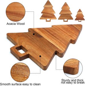 Planche à découper en bois d'acacia écologique ZF Global Export, design sapin de Noël, compatible lave-vaisselle, pour la cuisine, décorative pour les fêtes - Product Image 5