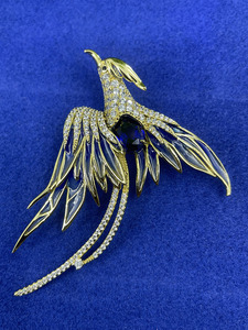 Broche de Pájaro Pequeño de Plata 925 con Zafiro Azul Cultivado, Joyería de Pluma con Alas, Regalo para Mujer L - Product Image 3