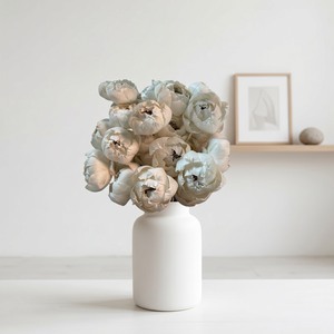 VADEE SOLA WOOD FLOWER Bouquet de pivoines artificielles en bois de Sola blanc, artisanat durable fait main, décorations pour mariage et maison - Product Image 6
