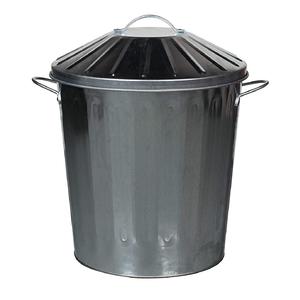 Corbeille à déchets en métal galvanisé faite à la main, tendance, écologique, portable, pour intérieur et extérieur, panier de rangement rond de haute qualité - Product Image 5