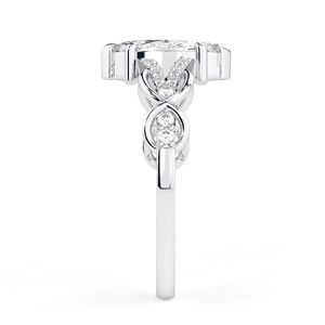 Anillo de aniversario con diamante de corte marquesa cultivado en laboratorio, estilo elegante, para mujer, en oro blanco/rosa/amarillo/plata - Product Image 2