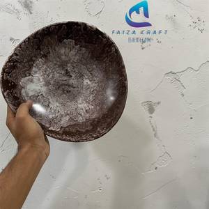 Grande assiette à salade classique en résine, durable, fabriquée à la main, écologique, de qualité alimentaire, sans BPA, avec logo personnalisé et motif tourbillon coloré - Product Image 4